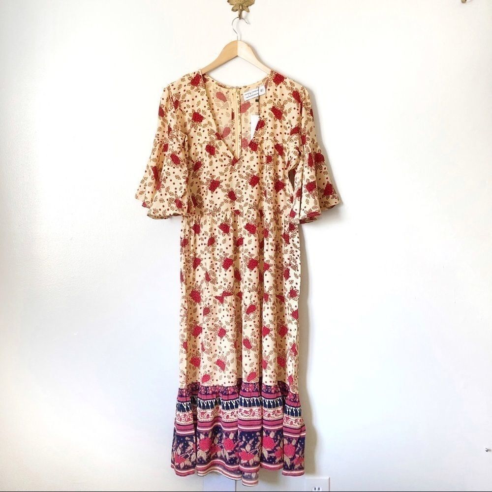 Faithful the Brand Floral Melia Midi Dress NWT